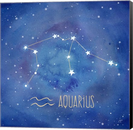 Framed Star Sign Aquarius Print