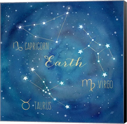 Framed Star Sign Earth Print