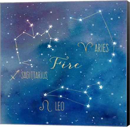 Framed Star Sign Fire Print