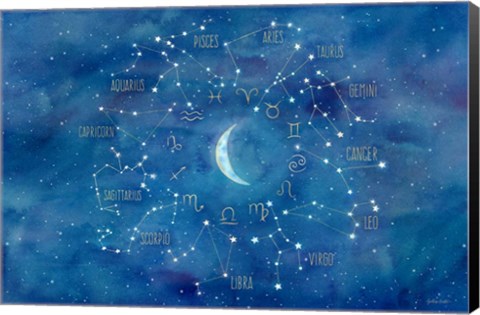 Framed Star Sign with Moon Landscape Print