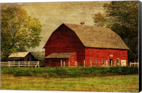 Framed Red Barn Print