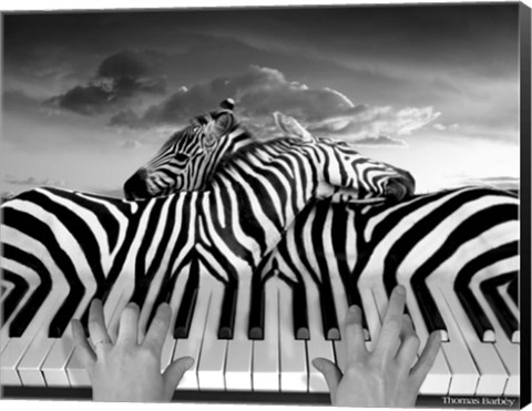 Framed Piano Peace Print
