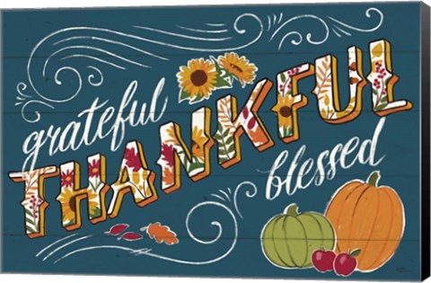 Framed Thankful I Blue Print