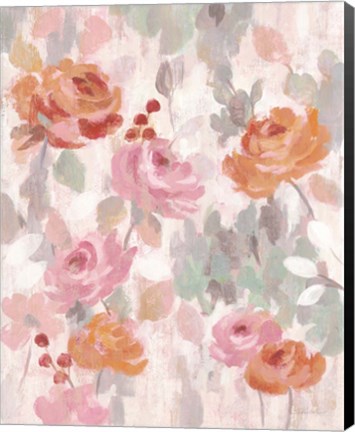 Framed Pastel Brocade I Print