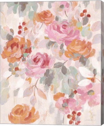 Framed Pastel Brocade II Print