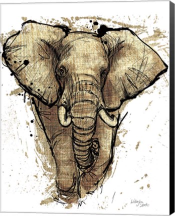 Framed Gold Africa I on White Crop Print