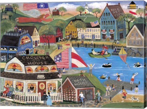 Framed Summertime Spirit Village Print
