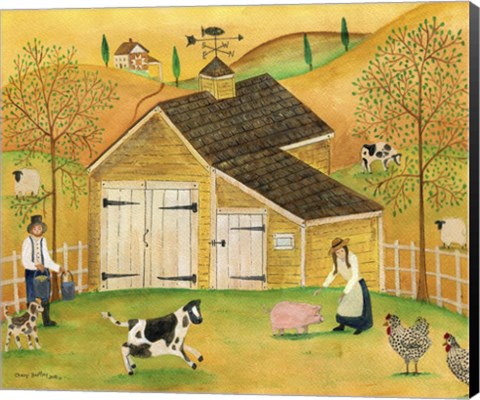 Framed Yellow Barn Print