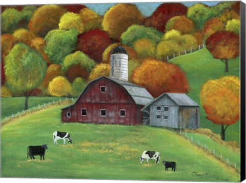 Framed Colors of Autumn Barnyard Print