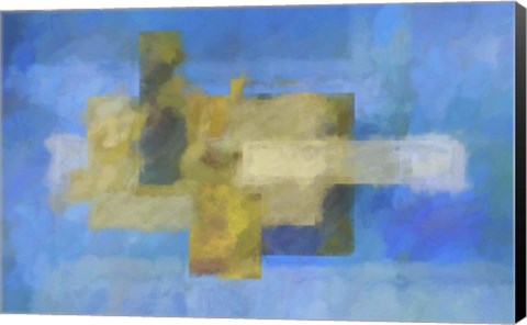 Framed Blue Abstract Painting Print