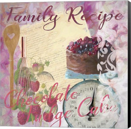 Framed Family Recipe Chocolate Fudge Cake Print