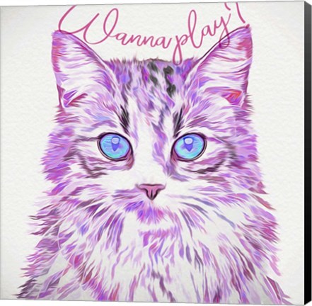 Framed Wanna Play Cat Print