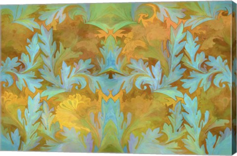 Framed Acanthus Leaves Gold Print