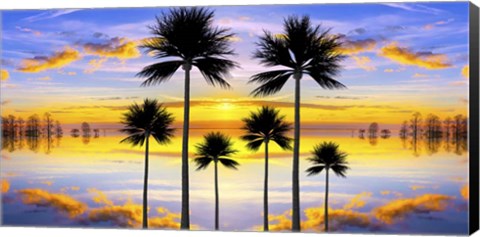 Framed Sunset Palms Print