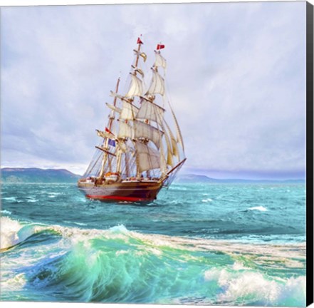 Framed Sailing The Ocean Print