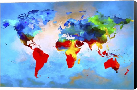 Framed Color Map Print