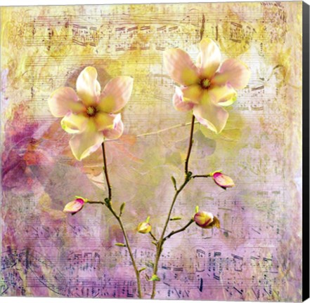 Framed Flowers &amp; Music Print