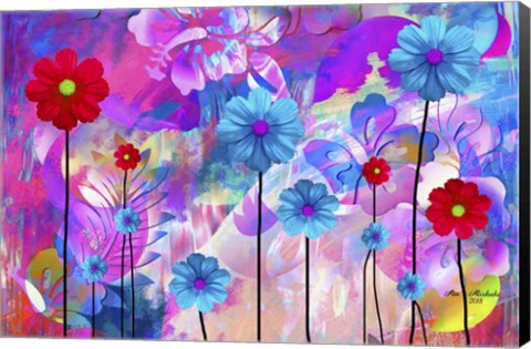 Framed Rainbow Flowers Print