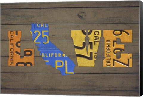 Framed CA State Love Print