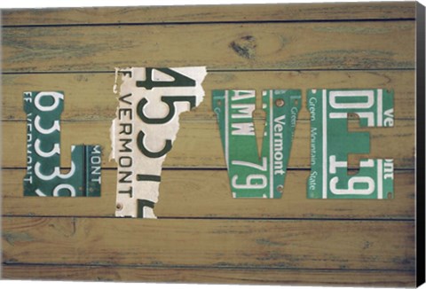 Framed VT State Love Print