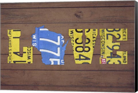Framed WI State Love Print