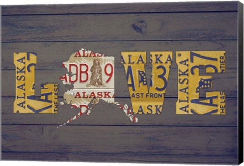Framed AK State Love Print