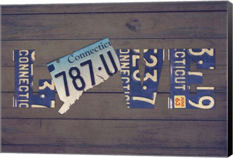 Framed CT State Love Print