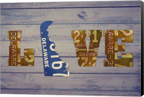 Framed DE State Love Print