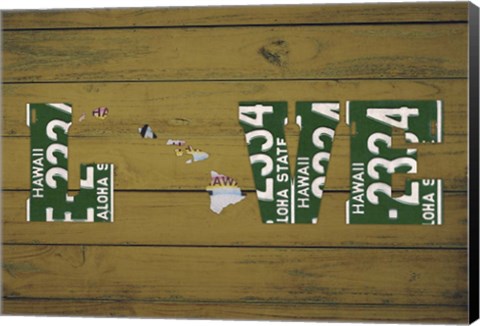 Framed HI State Love Print