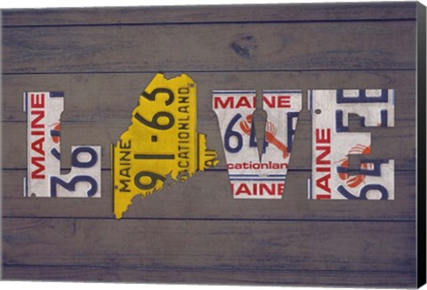 Framed ME State Love Print