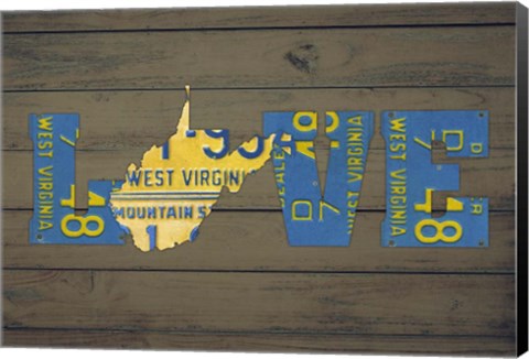 Framed WV State Love Print