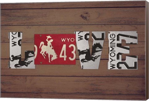 Framed WY State Love Print