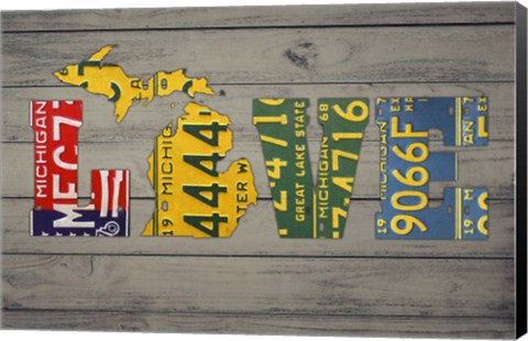 Framed MICH State Love Print