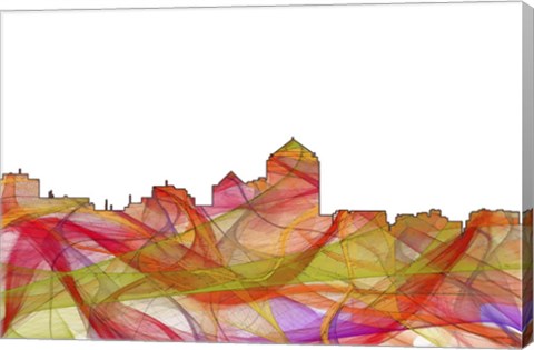 Framed Albuquerque New Mexico Skyline - Summer Swirl Print