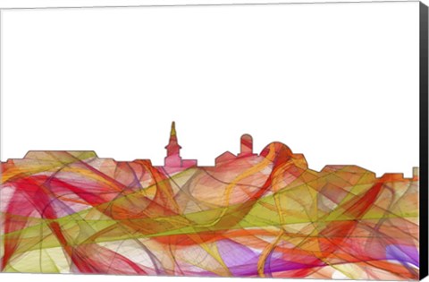 Framed Alexandria Virginia Skyline - Summer Swirl Print