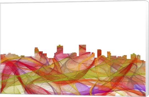 Framed Anchorage Alaska Skyline - Summer Swirl Print