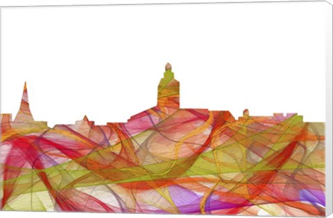 Framed Annapolis Maryland Skyline - Summer Swirl Print