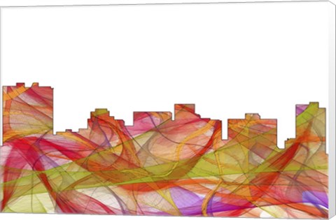 Framed Arlington Texas Skyline-Summer Swirl Print