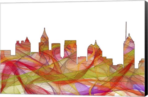 Framed Atlanta Georgia Skyline - Summer Swirl Print
