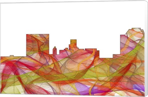 Framed Augusta Georgia Skyline.-Summer Swirljpg Print