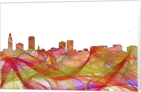 Framed Baton Rouge Louisiana Skyline - Summer Swirl Print