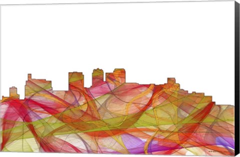 Framed Birmingham Alabama Skyline - Summer Swirl Print