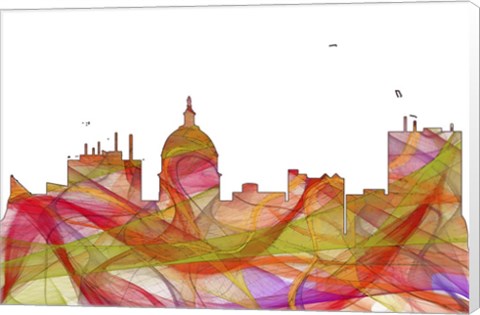 Framed Boise Idaho Skyline- Summer Swirl Print