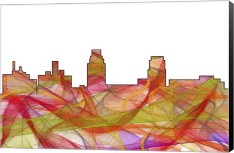 Framed Camden New Jersey Skyline-Summer Swirl Print