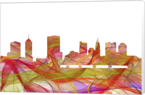 Framed Columbus Ohio Skyline-Summer Swirl Print