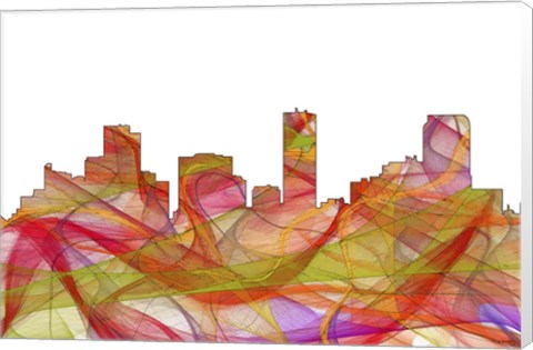 Framed Denver Colorado Skyline - Summer Swirl Print