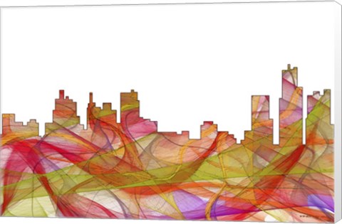 Framed Detroit Michigan Skyline- Summer Swirl Print