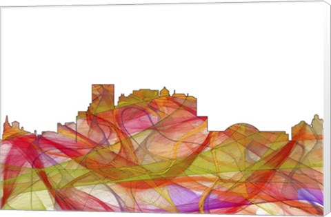 Framed El Paso Texas Skyline. - Summer Swirljpg Print