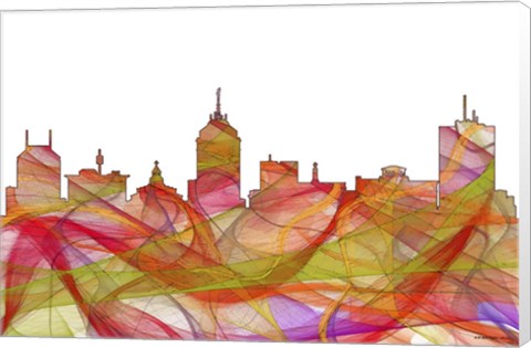 Framed Fresno California Skyline. - Summer Swirl Print