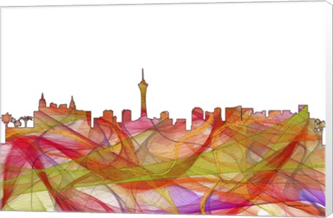 Framed Las Vegas Nevada Skyline - Summer Swirl Print
